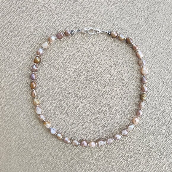 NATURAL PURPLE FRESHWATER PEARLS--16" - Picture 2 of 2